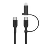 Câble BELKIN 2-en-1 BoostCharge Pro avec connecteurs USB-C et Lightning-Noir - Image 2
