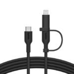 Câble BELKIN 2-en-1 BoostCharge Pro avec connecteurs USB-C et Lightning-Noir - Image 4