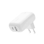 Belkin BOOST↑CHARGE™ Chargeur Secteur Double Port USB-C + USB-A (42W, PPS) – Blanc  SKU: WCB009VFWH