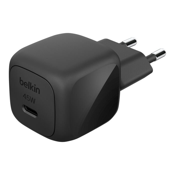 4816353fcef3e794_belkin-wca013-kq-kr-bk-45w-cubic-wall-charger-gallery-hero-shot-01__lz__fr_FR Belkin BOOST↑CHARGE™ Compact USB-C Wall Charger (45W, Black) Model: WCA013KQBK - Image 1