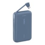Belkin BoostCharge Power Bank 10,000mAh – 20W with Integrated Cable (Blue) Model: BPB021HQBL