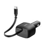 Chargeur de voiture rétractable Belkin BoostCharge 75 W à 2 ports, noir - Image 4