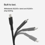 Câble tressé Belkin BoostCharge USB-C vers USB-C, 1 M, noir - Image 3