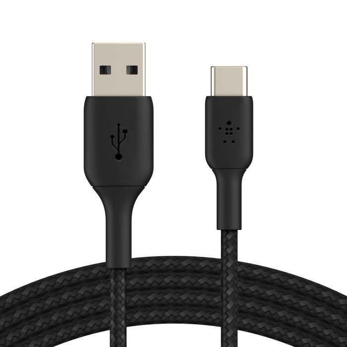 a2c black Câble tressé Belkin BoostCharge USB-A vers USB-C, 1 M, noir - Image 1