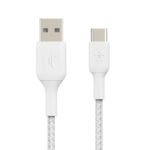 Câble tressé Belkin BoostCharge USB-A vers USB-C, 1 M, Blanc - Image 3