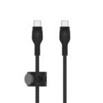 Câble en silicone tressé Boost Charge PRO Flex USB-C vers USB- C Noir 3M
