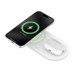 Belkin BoostCharge Pro 2-in-1 Magnetic Wireless Charging Pad Qi2 15W (White)  Model: WIZ021VFWH