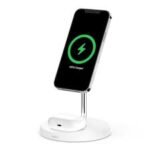 Belkin BOOST↑CHARGE™ Wireless Charging Stand + Wall Adapter (15W Fast Charge) – White Model: WIZ010VFWH