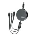MyWay Retractable 3-in-1 USB-C Charging Cable 100W — Model: MWUSC0090