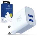 3mk FlowPower 10W 2.4A Dual USB-A Wall Charger White — Model: 5903108750806