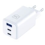 3mk Hyper GaN 65W Fast Wall Charger (2x USB-C, 1x USB-A) White — Model: 5903108640107 - Image 2