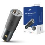 3mk Hyper 100W PD QC PPS Dual Car Charger (1x USB-A, 1x USB-C) Silver/Grey — Model: 5903108464567
