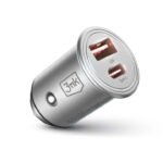 3mk Hyper 45W PD QC PPS Dual Car Charger (1x USB-A, 1x USB-C) Silver — Model: 5903108527231 - Image 2