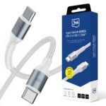 3mk Hyper N-Series USB-C to USB-C Cable 1m (100W, PD/QC) White — Model: 5903108680387