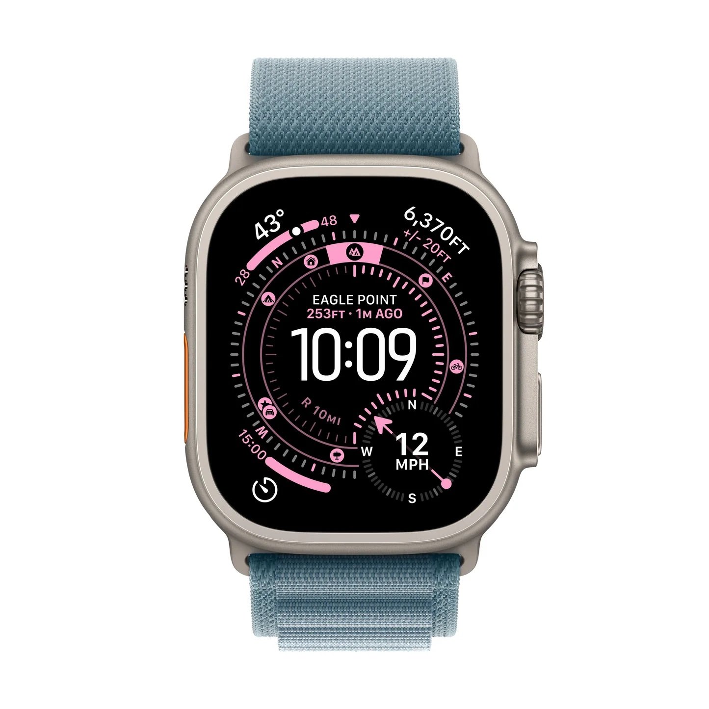 img_0548 Apple Watch Ultra 3 5G 49mm - Nat. Tit. + L. Blue Alpine Loop M - Model : MEWM4QF/A - Image 1