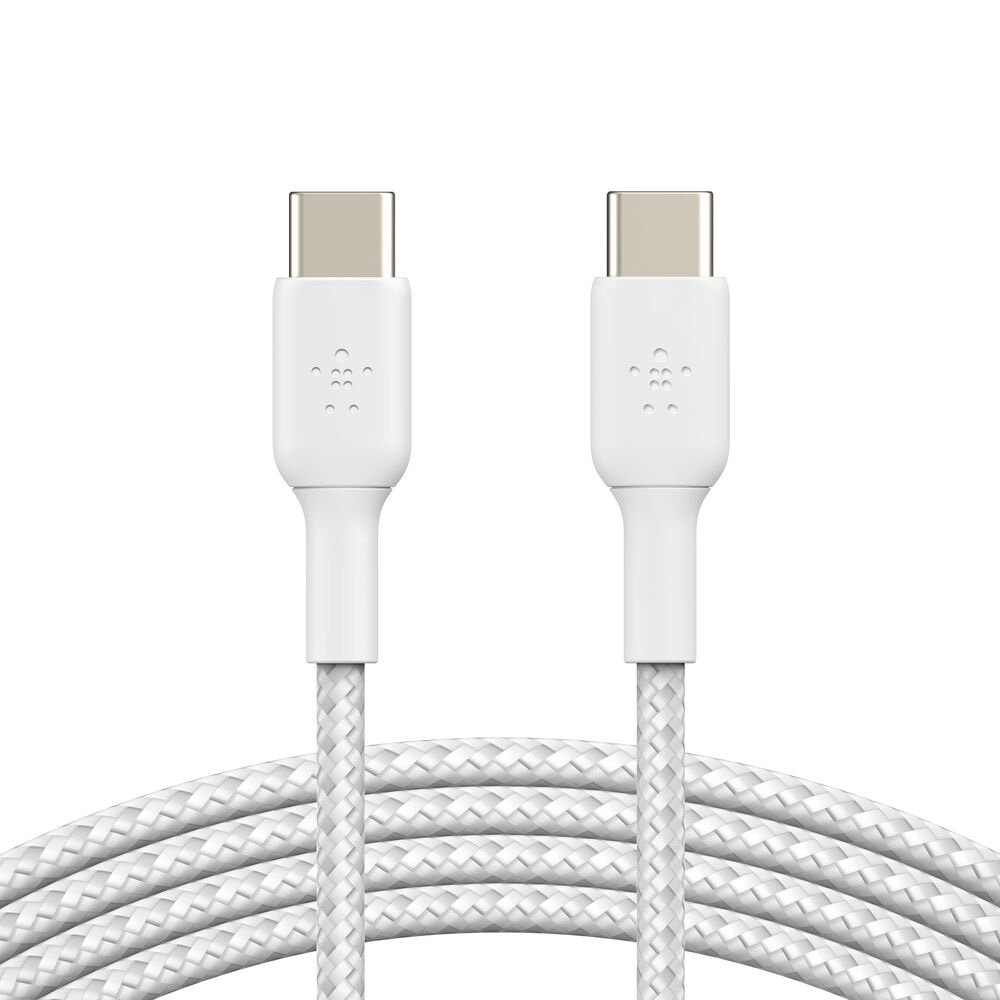 img_2018 Belkin BoostCharge Braided USB-C to USB-C Cable (60W, 1m) - White - Model: CAB004BT1MWH - Image 1