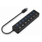 Gembird 7-Port USB 3.2 Gen 1 Hub with Individual Switches (Black)