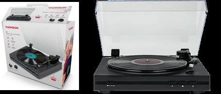TURNTABLE (Anthracite) – Pre-amplified, Belt Drive, 2 Speeds (33/45 RPM), Audio-Technica AT3600L, RCA Output, Auto Return – Model: TT355