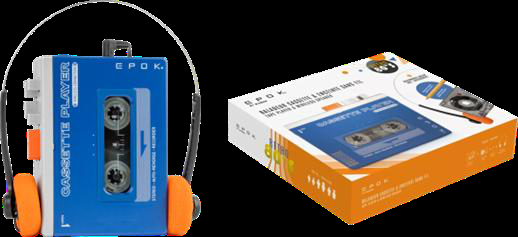 REWIND+ Cassette Player with Rechargeable Battery & Bluetooth  Model: BTTAPEBL EPOK